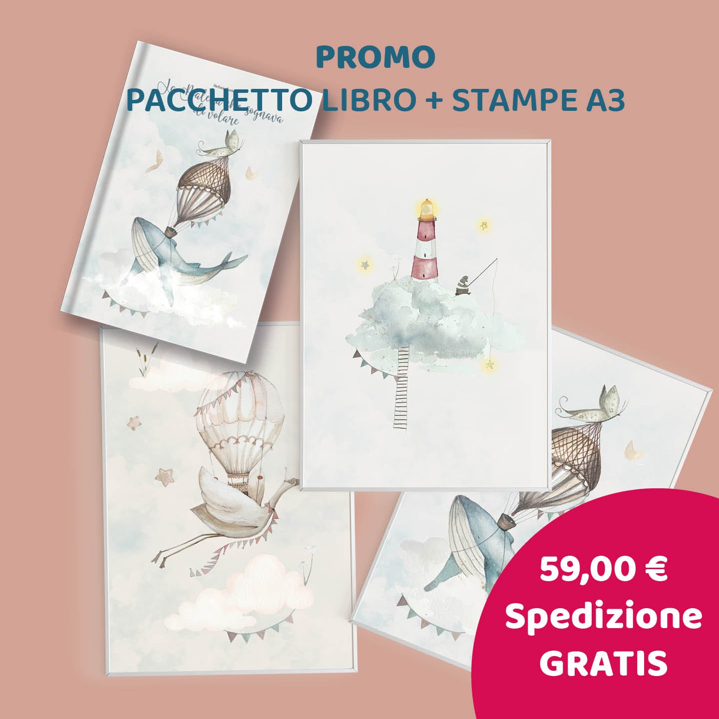 PROMO LIBRO + STAMPE A3 | Libro illustrato 2024 e stampe per cameretta | Regalo perfetto per Bambini e nascite - Peekaboo