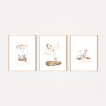 Papere per cameretta | Set di 3 stampe | Decorazione per cameretta bimbi - Peekaboo