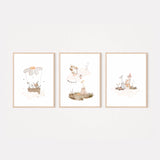 Papere per cameretta | Set di 3 stampe | Decorazione per cameretta bimbi - Peekaboo