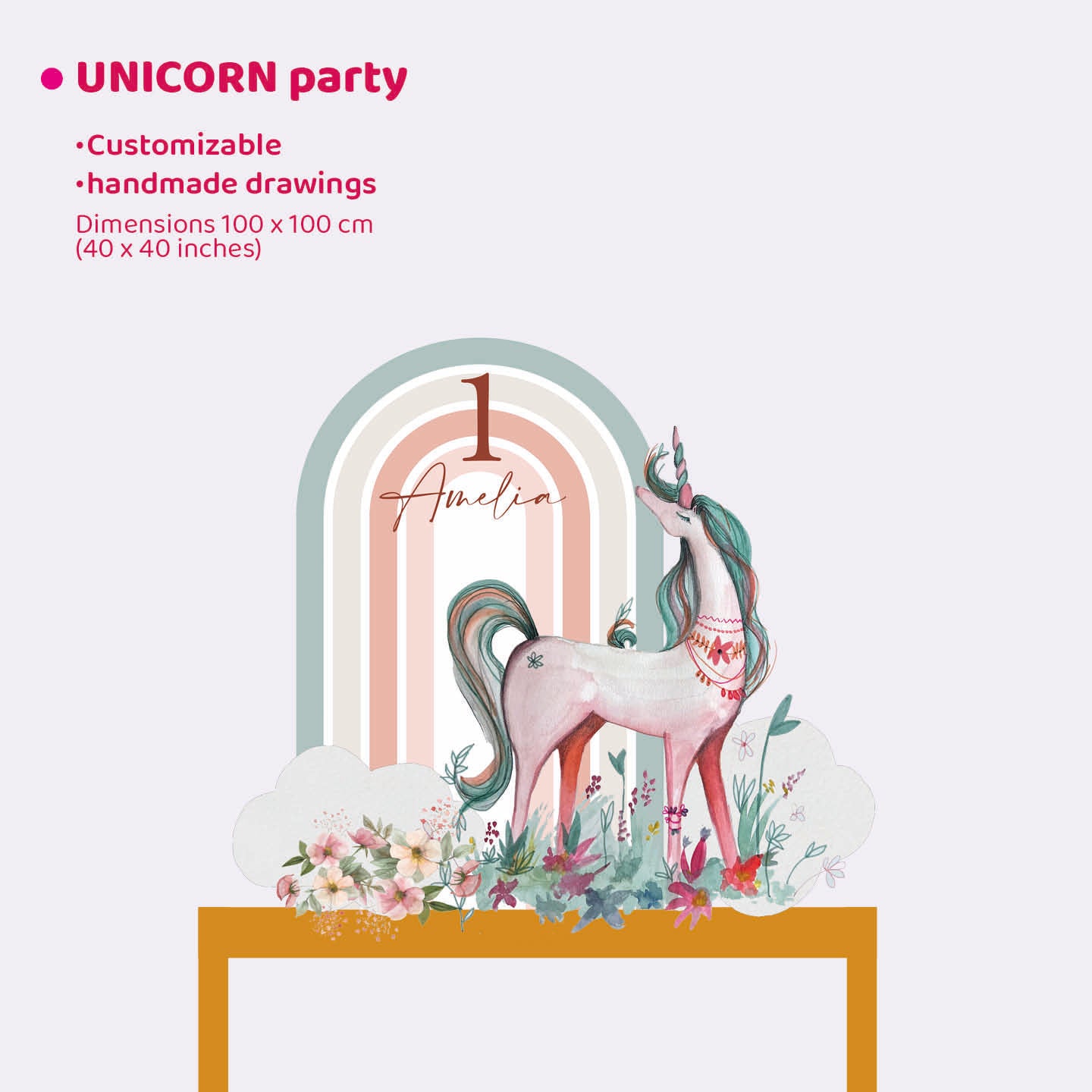 UNICORN PARTY da appoggio | Decori per compleanno o Battesimo - Peekaboo