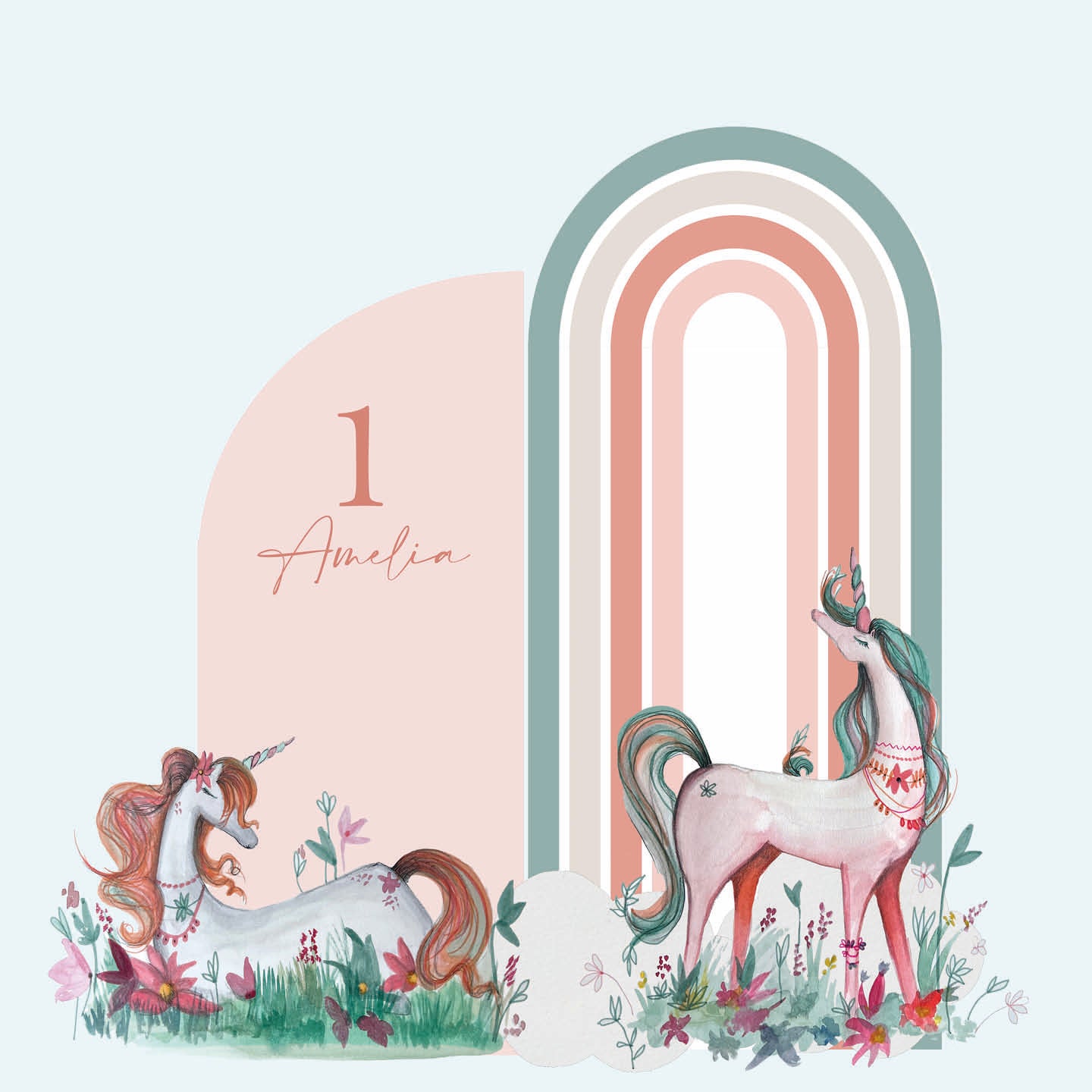 UNICORN PARTY doppio da terra | Decorazione festa di compleanno o Battesimo - Peekaboo