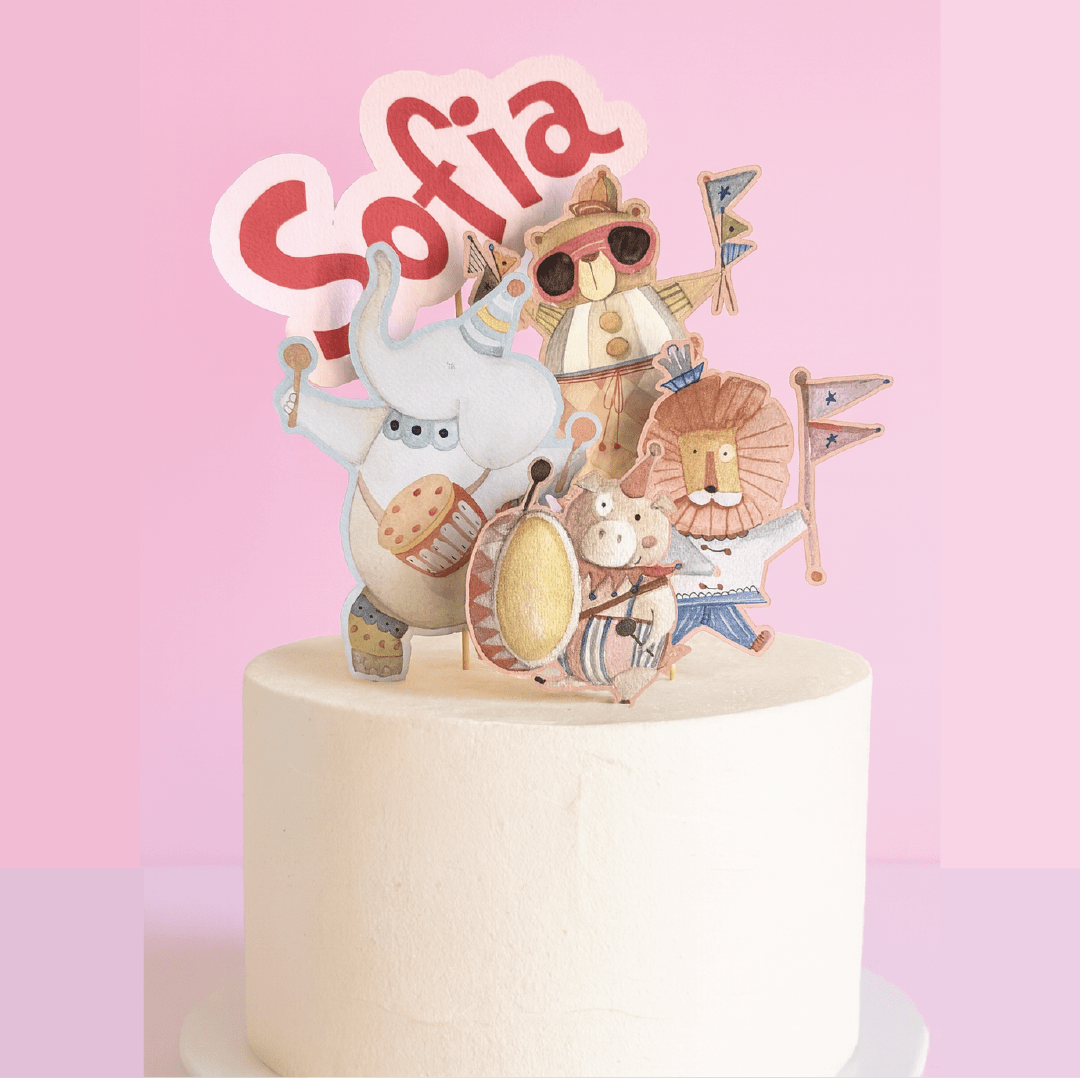 Cake Topper Personalizzato – Tema parata degli animali - Peekaboo
