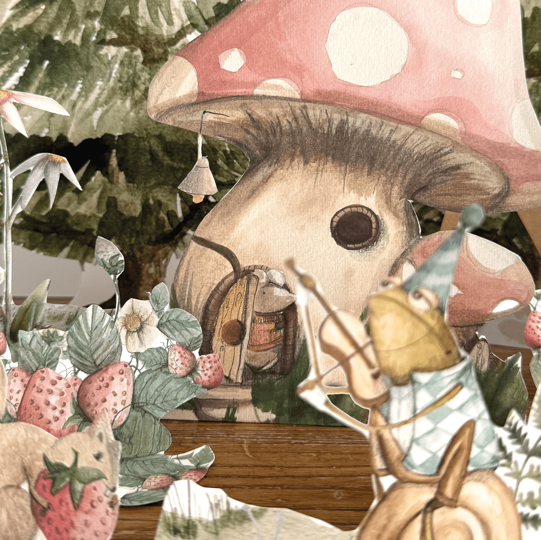 Woodland Printables disegnati a mano - Teo e le fragole - Peekaboo