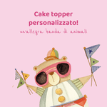Cake Topper Personalizzato – Tema parata degli animali - Peekaboo