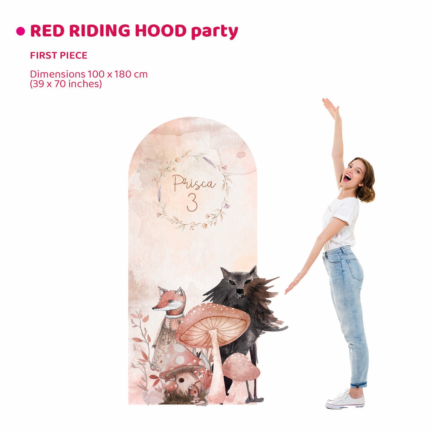 RED RIDING HOOD PARTY doppio da terra | Decori compleanno bimba 1 anno - Peekaboo