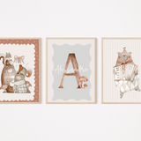 partyPIK_stampe per cameretta | Set di 3 stampe | Decorazione per cameretta bimbi | woodland party - Peekaboo