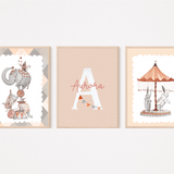 partyPIK_stampe per cameretta | Set di 3 stampe | Decorazione per cameretta bimbi |circo - Peekaboo