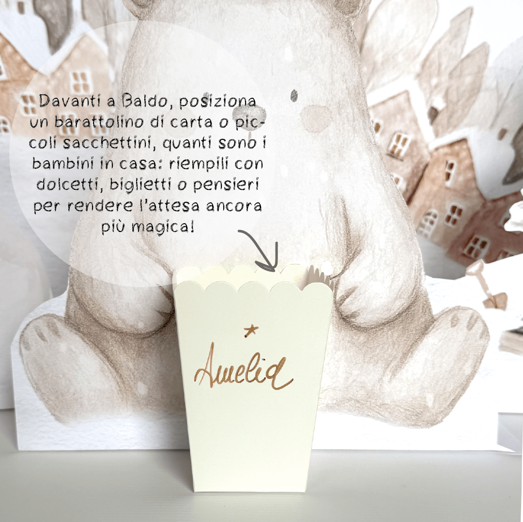 Il Calendario dell’Avvento di Baldo, l’Orso del Bosco Bianco| disegnato a mano| natale2025 - Peekaboo