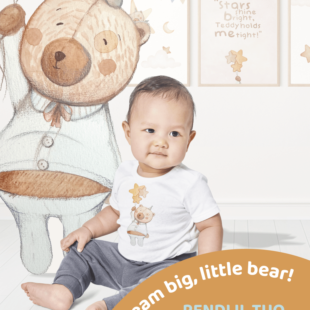 stampe per cameretta | Set di 3 stampe | Decorazione per cameretta bimbi | teddy bear| bear - Peekaboo