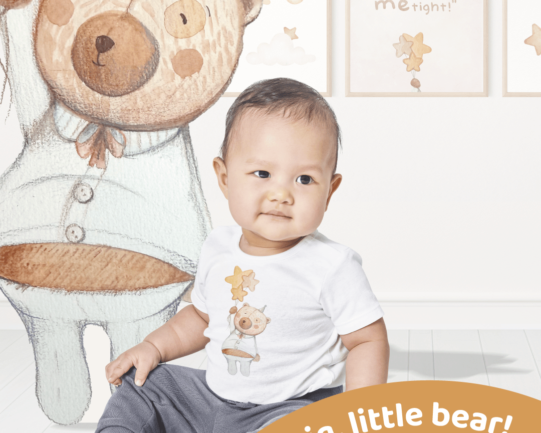 stampe per cameretta | Set di 3 stampe | Decorazione per cameretta bimbi | teddy bear| bear - Peekaboo