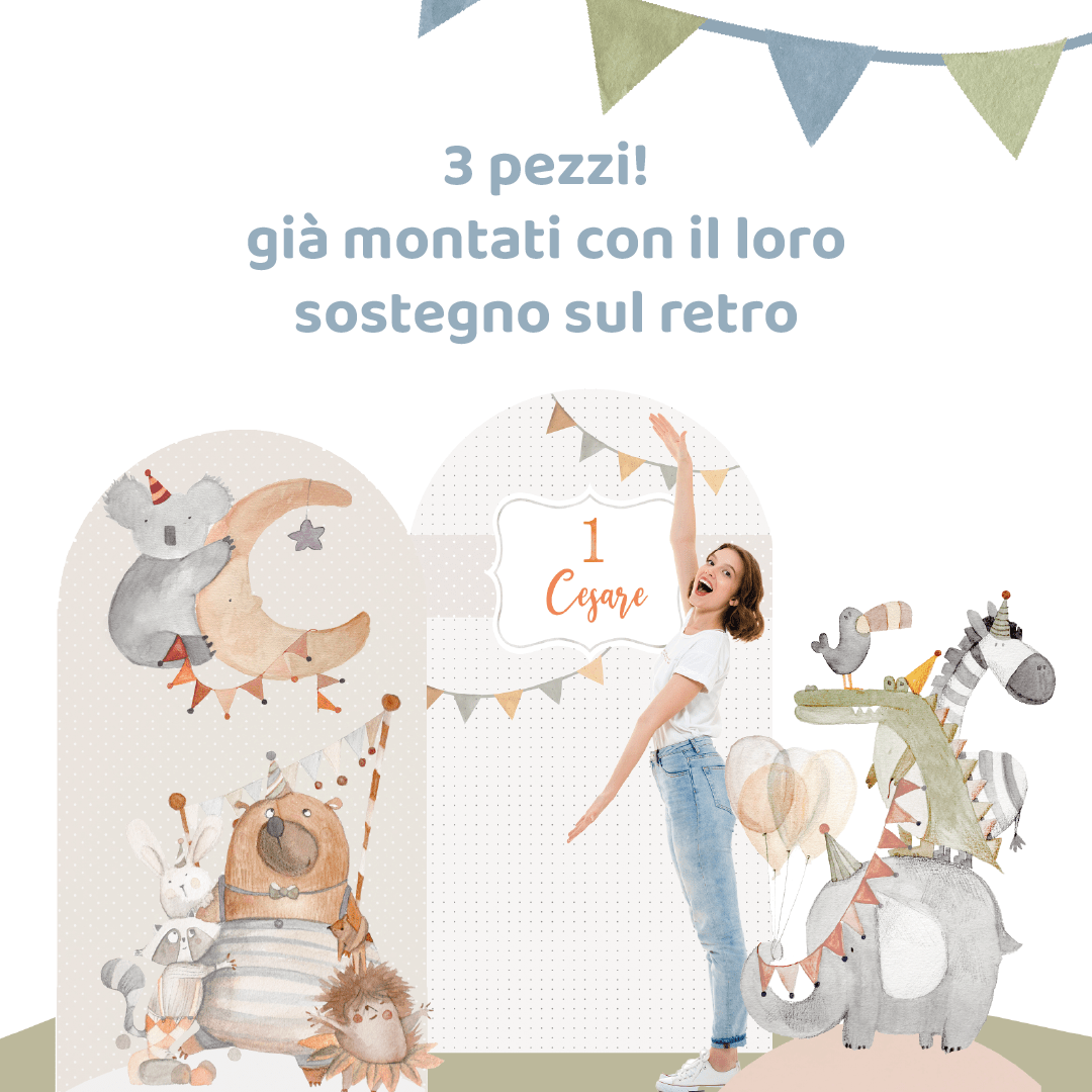 ANIMAL PARTY triplo da terra | Decorazione festa di compleanno | Party planner - Peekaboo