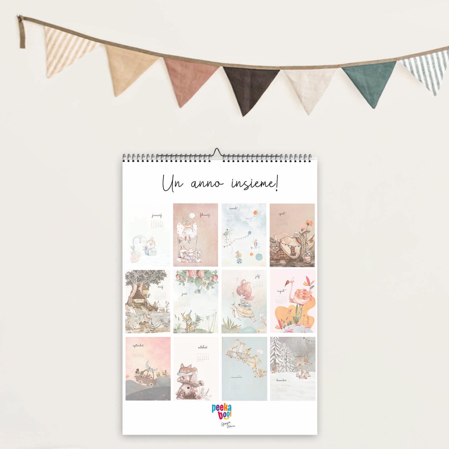 Calendario 2024 | Un anno insieme | Dimensione 30x42cm - Peekaboo