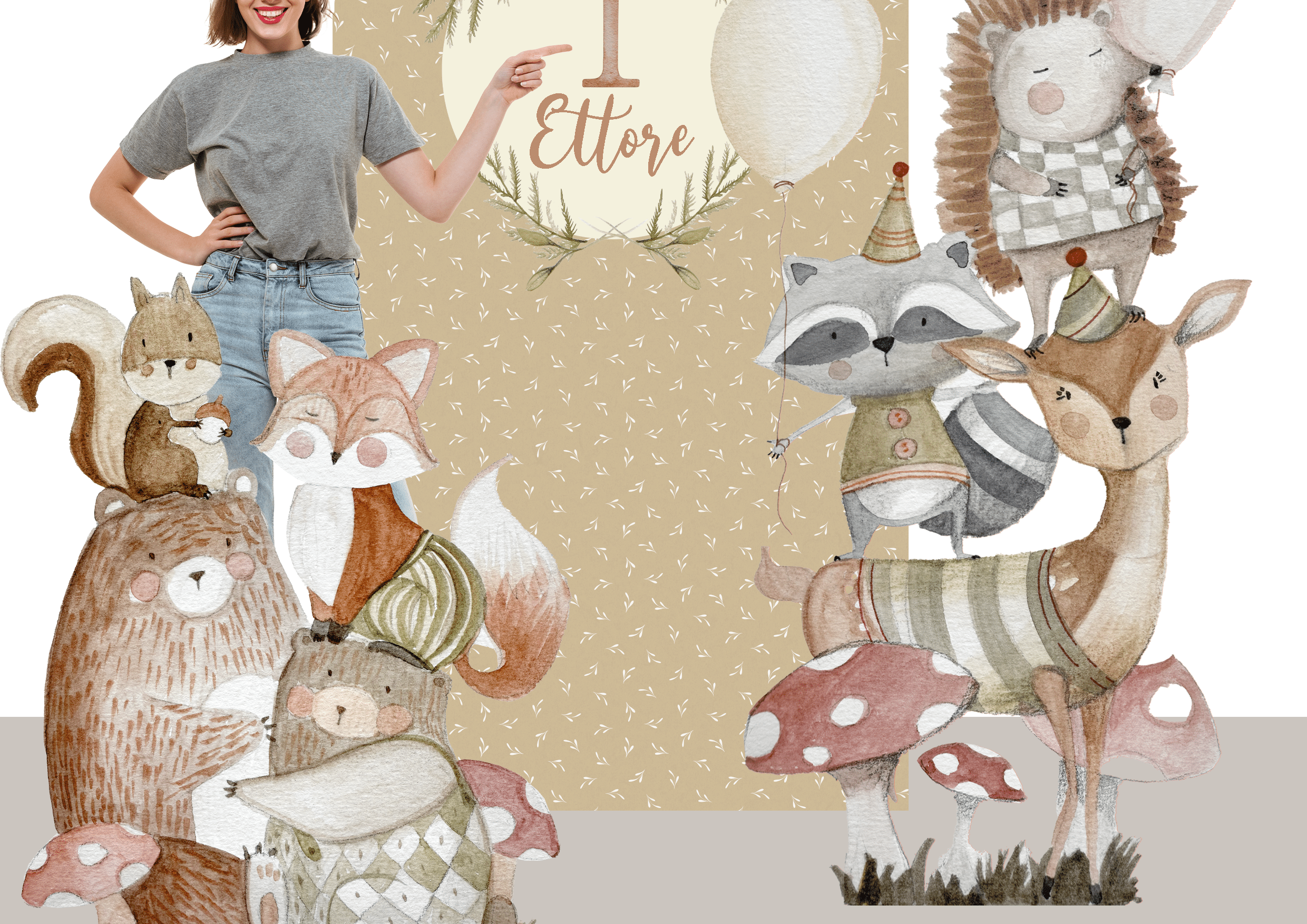 WOODLAND PARTY triplo da terra | Decorazione festa di compleanno | Party planner - Peekaboo
