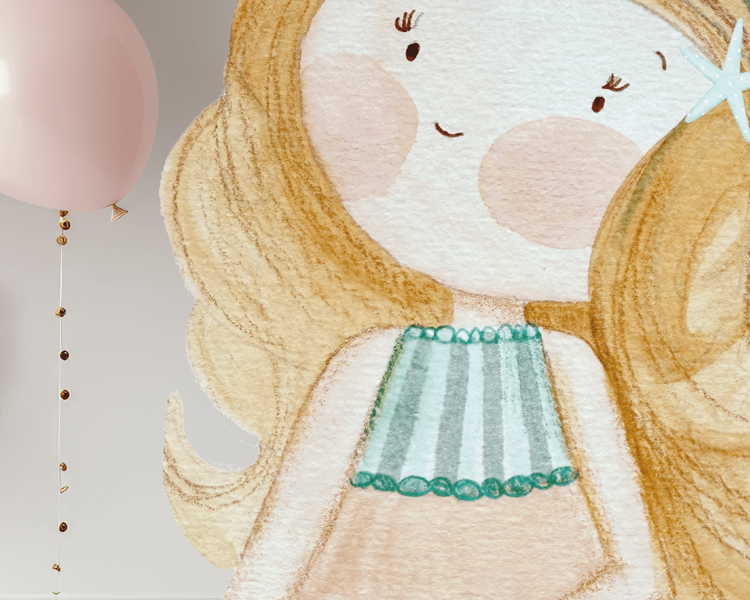 SIRENETTA UNDER THE SEA PARTY sagoma| Addobbi per compleanno o Battesimo - Peekaboo
