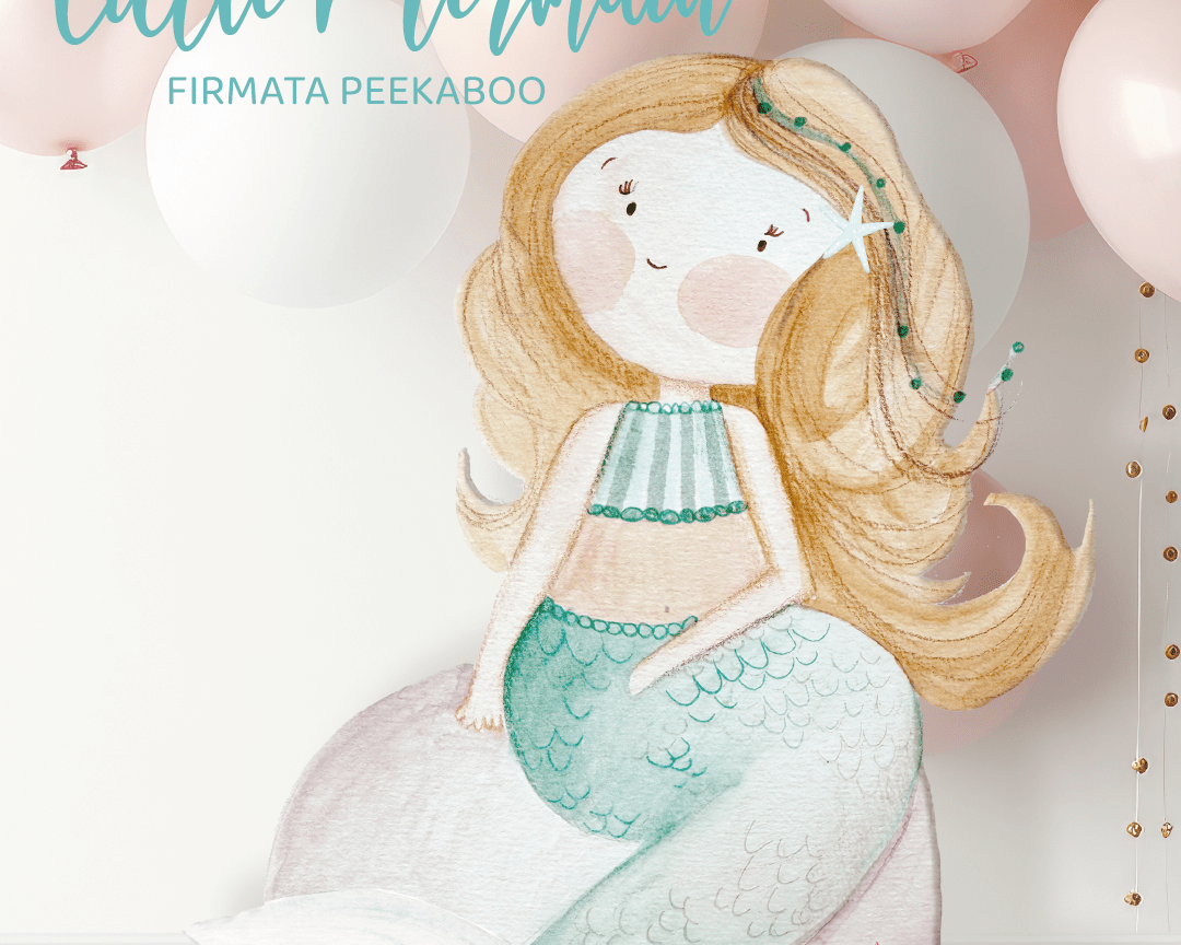 SIRENETTA UNDER THE SEA PARTY sagoma| Addobbi per compleanno o Battesimo - Peekaboo