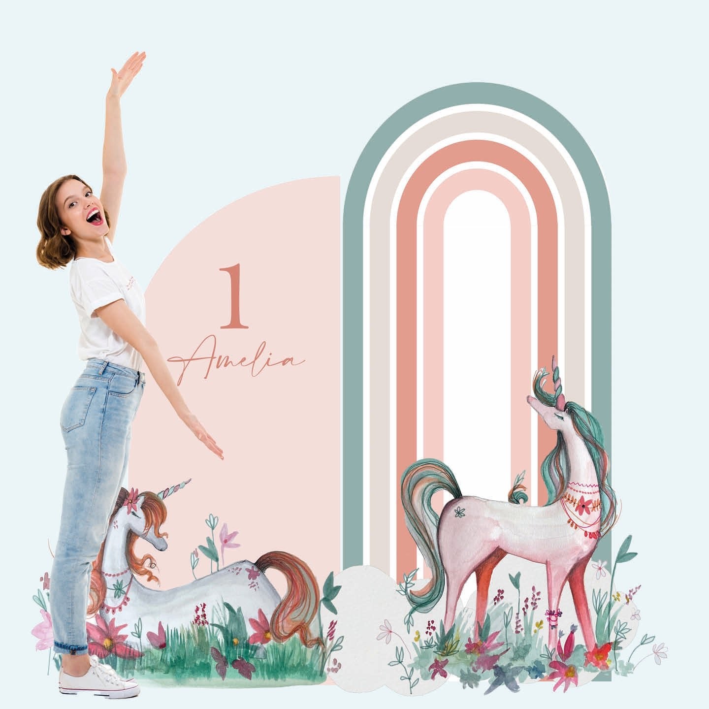 UNICORN PARTY doppio da terra | Decorazione festa di compleanno o Battesimo - Peekaboo