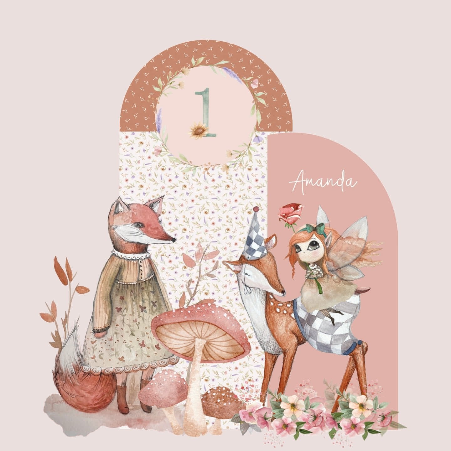 WOODLAND PARTY doppio da terra | Decorazione festa di compleanno o Battesimo - Peekaboo