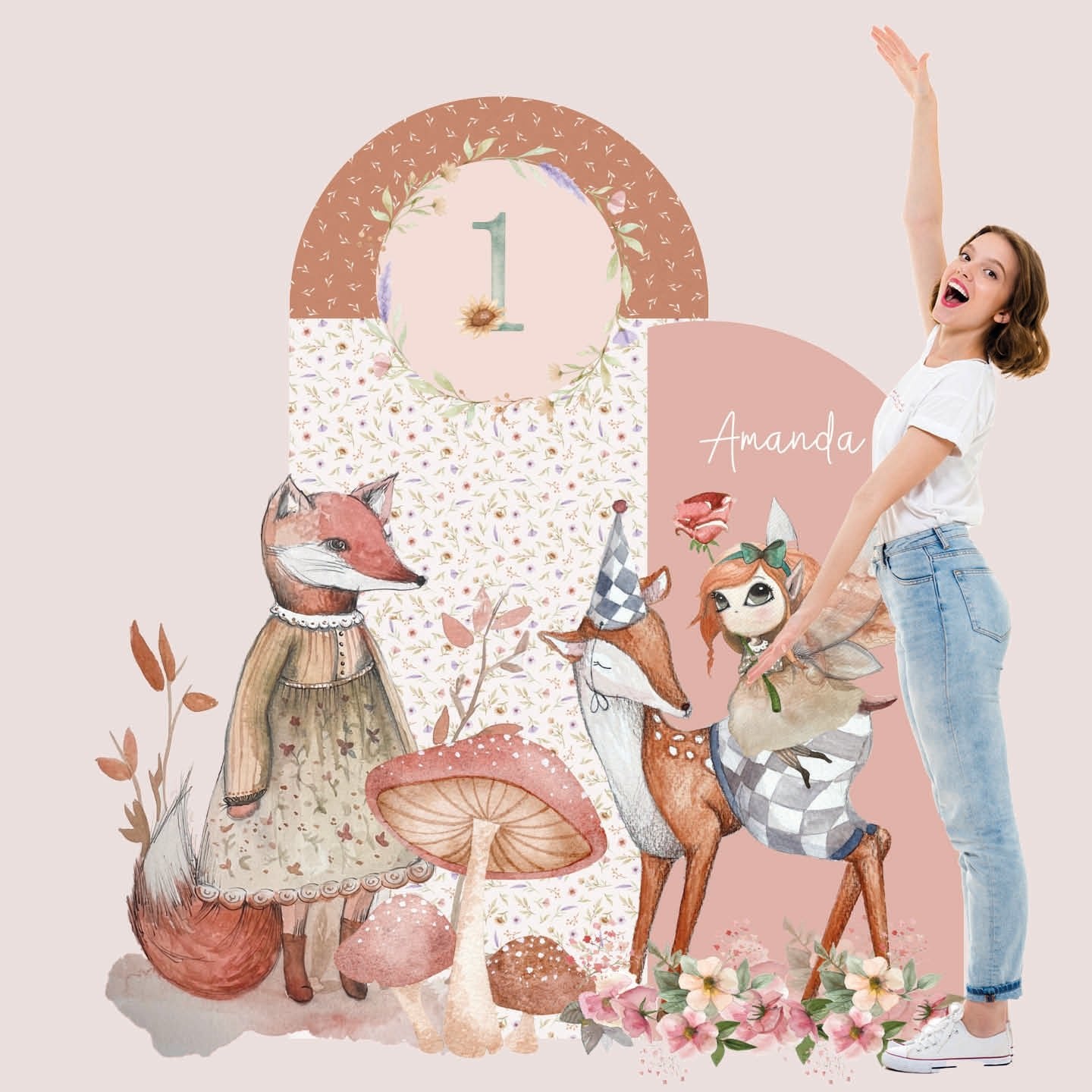WOODLAND PARTY doppio da terra | Decorazione festa di compleanno o Battesimo - Peekaboo