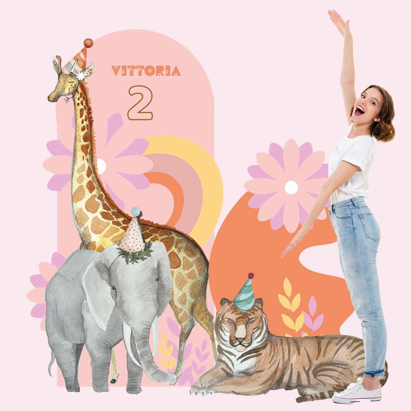 SAFARI PARTY doppio da terra | Fondale per festa compleanno - Peekaboo