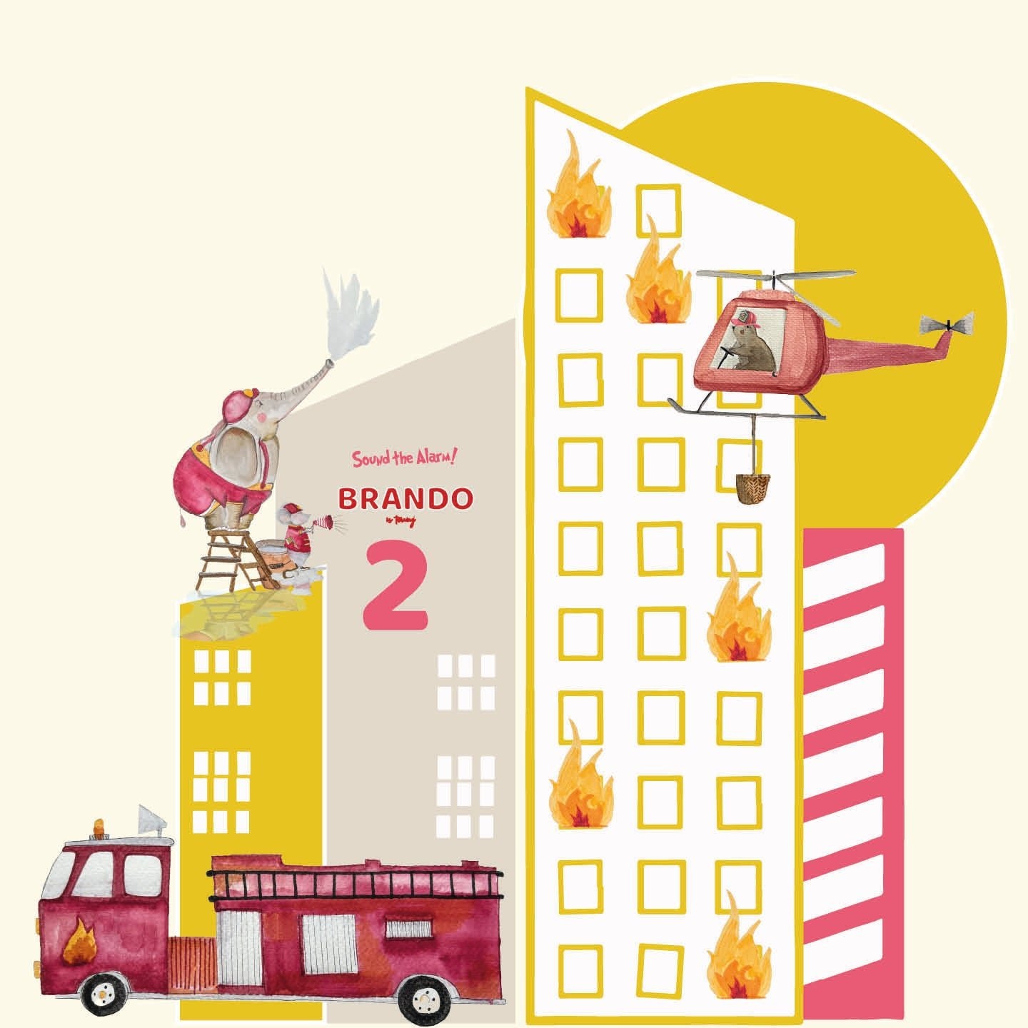 FIRE FIGHTERS PARTY doppio da terra | Decorazione festa di compleanno | Sfondi per compleanno - Peekaboo