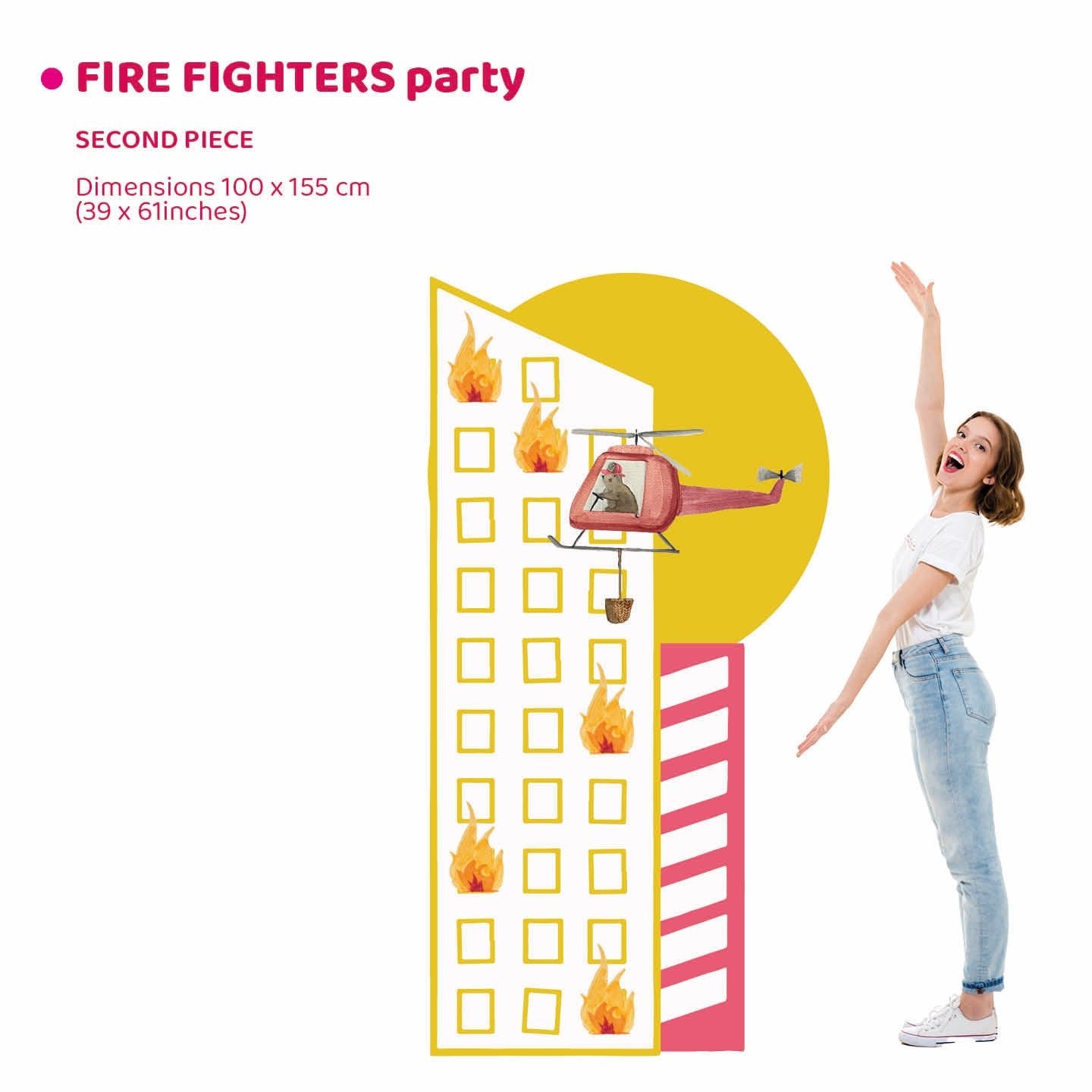 FIRE FIGHTERS PARTY doppio da terra | Decorazione festa di compleanno | Sfondi per compleanno - Peekaboo