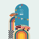 FAST CAR PARTY da terra | Decorazione festa di compleanno | Sfondi per compleanno - Peekaboo