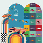 FAST CAR PARTY doppio da terra | Decorazione festa di compleanno | Sfondi per compleanno - Peekaboo